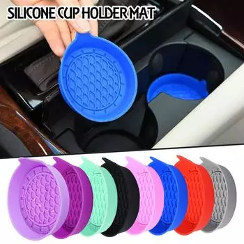 2pcs Car Cup Holder Waterproof Non-slip Insert Coaster Silicone Insulation Universal Drink Mat Car Interior Accessories