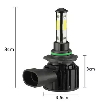 2Pcs Car Headlight H7 H8 H9 H11 9005 9006 LED Bulb Super Bright High Low Beam 4-Side Car Fog Headlamp 6500K 8000LM Car Lights