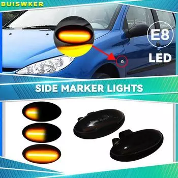 2Pcs Car LED Side Marker Light Turn Signal Light Side Blinker Lamp for Peugeot 307 206 407 107 for Citroen C1 C2 C3