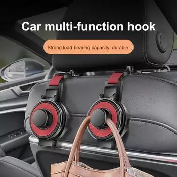 2Pcs Car Seat Headrest Hooks with Cup Holder Strong Load-bearing Not Easily чёрный