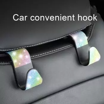 2 шт. автомобильное сиденье блестящий крючок для подголовника авто органайзер для задней вешалки для сиденья сумка чёрный