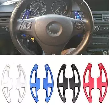 2Pcs Car Steering Wheel Paddle For BMW 3 Series E90 E92 E93 M3 E70 E71 X5M X6M Extension Shifter Replacement Aluminum Alloy чёрный