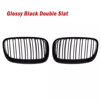 2PCS Car Styling Front Kidney Grill Double Slat Line Grille For BMW X5 E70 X6 E71 2008-2013 Bumper Racing Grills Car Accessories Black Dual Slat