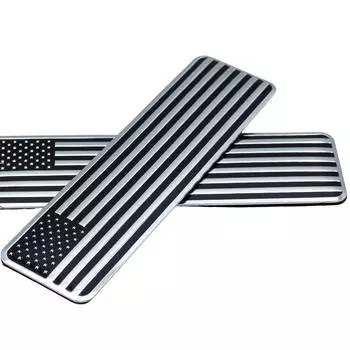2Pcs Car Truck Aluminium Alloy 3D Stickers American Decals Body Emblems