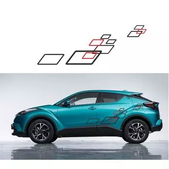 2pcs Car Vinyl Stickers Both Side Sport Style Fashion Decor Waterproof Removable