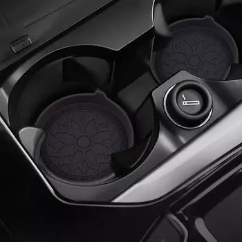 2pcs Car Water Cup Pad Decoration Coaster Car Insulation Cup Pad Car Non-slip Cup Mat Universal Auto Interior Accessories чёрный