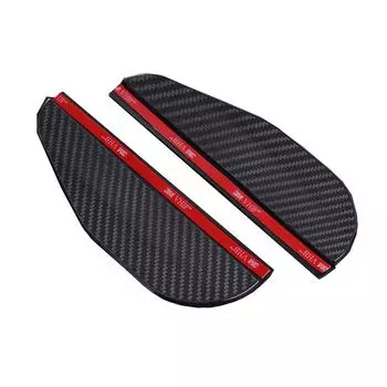 2PCS Carbon Fiber Look Car Rearview Side Mirror Rain Board Eyebrow Guard Sun Visor