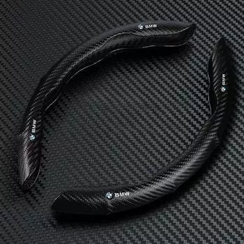 2pcs Carbon Fiber Non-Slip Steering Wheel Cover Car Accessories For BMW E60 E46 E39 E38 E90 E36 F30 E30 E31 E34 F10 F20 E87 E92
