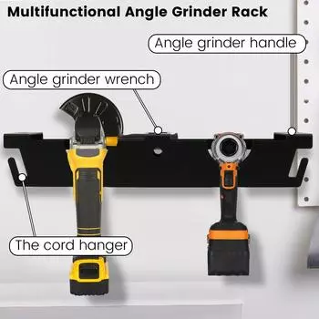 2PCS Carbon Steel Angle Grinder Holder 2 Bay Wall Mount Grinder Rack Stand Storage Rack Power Tool Organizer Rack