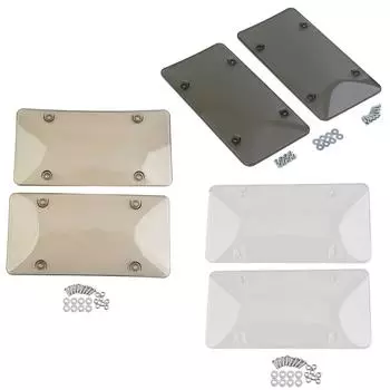 2pcs Cars License Plates Tinted Tag Shields Covers Plastic Clear Protectors License Plate Frame Cars Auto Exterior Accessories чёрный
