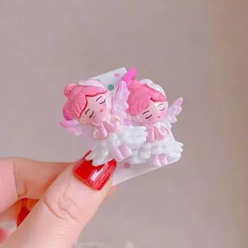 2PCS Cartoon Dreamy Winged Angel Girls Elastic Hair Bands Cute Princess Hair Accessories Children Hair Ties Baby Headwear
