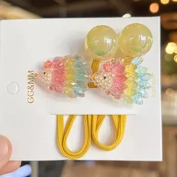 2PCS Cartoon Owl Bird Girls Elastic Hair Bands Kids Cute Princess Hair Accessories Children Hair Ties Baby Headwear