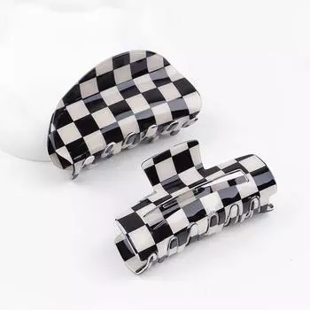 2pcs Checkerboard grappling hairpins with coloured checkered hairpins and black and white checkered shark hairpins Size fits all