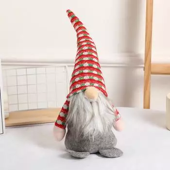 2pcs Christmas Gnome Doll Knitted Plush Gnome Faceless Doll Santa Claus Christmas Gifts Christmas Tree Decoration Xmas Gifts светло-серый