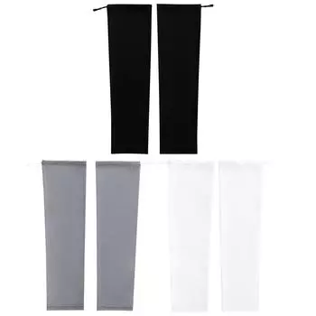 2Pcs Cooling Arm Cover Breathable Driving Anti-Sunburn Sleeve Adjustable Long Sleeve Anti-Sunburn Cuff For Outdoor Sport Cycling чёрный