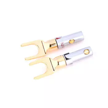 2 шт. медный позолоченный динамик банан U вилка Y лопаточный разъем провода разъем