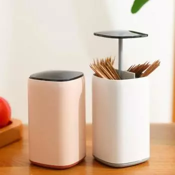2PCS Creative Automatic Pop-up Press Floss Box Household Cotton Swab Box Toothtip Holder Put Household Commercial Toothpick Box
