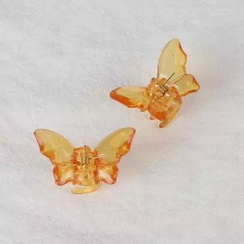 2PCS Crystal Butterfly Small Hair Claw Clips Women Girls Cute Transparent Candy Hair Clamps Crab Barrettes Hair Accessories