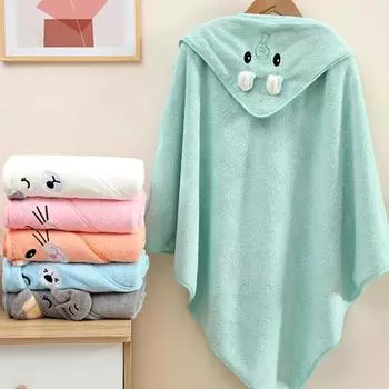 2PCS Cute Bath Towel for Baby Soft Absorbent Towel Newborn Swaddle Wrap Baby Blankets for Girls Boys 80x80cm
