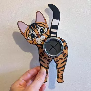 2Pcs Cute Key Holder Adhesive Hooks Strong Load-bearing Simple Installation Funny A