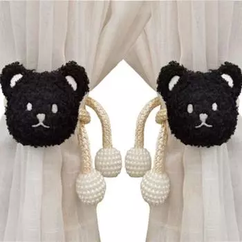 2Pcs Cute Window Curtain Buckles Ins Bear Curtain Tieback Cartoon Bear Curtain Curtain Decor Style 5