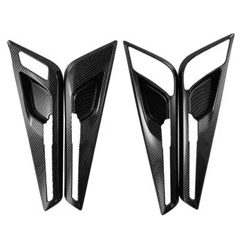 2Pcs Door Handle Bowl Cap Trim For Kia EV6 2024 2024 Carbon Fiber Black Auto Inner Door Grip Bowl Covers Decor Car Accessories CHINA