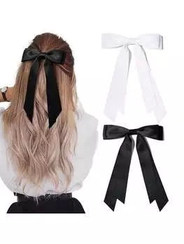 2pcs Double Bow Hair Clip Temperament Hair Accessory Headpiece Fixed Hair Suitable for Daily Wear Suitable for Ladies and Girls