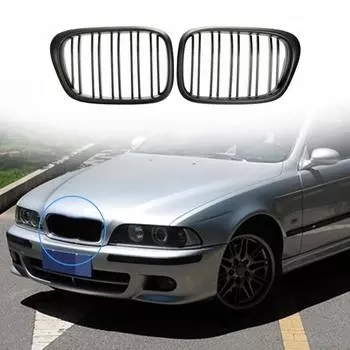 2 шт. матовый черный передний капот с двумя планками Kidney 51137005837/51137005838 для BMW 5