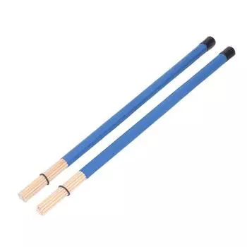 2Pcs Drum Brush Drumstick Stick Mallet Bamboo Percussion Tool Instrument Accessory Set Kit Blue синий