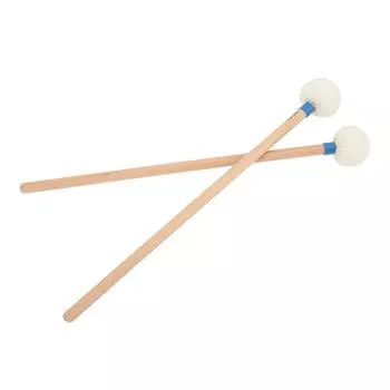 2Pcs Drum Mallet Felt Head Wooden Handle Non Slip Instrument Accessory Set Kit for PlayingBlue синий
