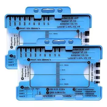2Pcs ECG 7 Step Ruler Follow A 7 Step Plan for ECG/EKG Interpretation(with Case)