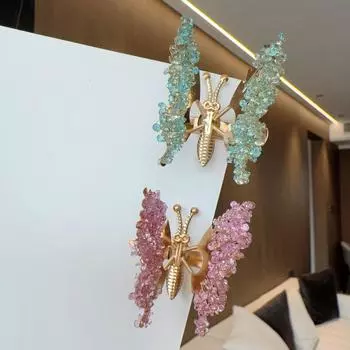 2PCS Elegant Tassel Butterfly Hairpin Female Retro Accessories Trembling Side Clip Moving Butterfly Headdress Party Jewelry Gift