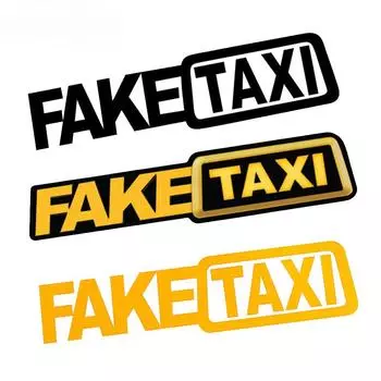 2 шт. Поддельные наклейки на автомобиль с изображением такси, светоотражающие наклейки, забавные виниловые наклейки на окна, самоклеящиеся наклейки на автомобиль с эмблемой