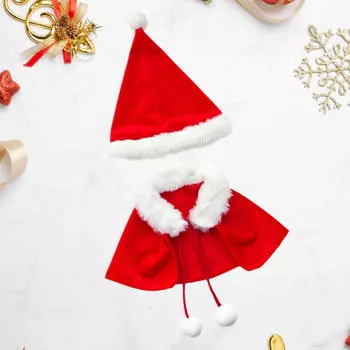 2Pcs Fashion Dolls Xmas Cloak and Hat Outfits Costume Miniature Clothes for 20cm Girl