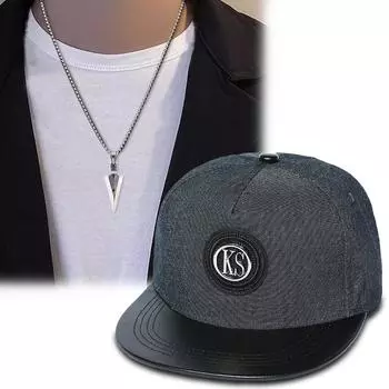 2pcs Fashion Leisure Baseball Cap Flat Brim Hat Outdoor Sports Duck Tongue Hat Arrow Pendant Necklace Set Couple Men Women Sunscreen Hat