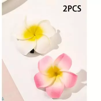 2PCS Fashion Summer Gradient Flower Hair Claws Sweet Hair Clips Women Girl Design Headwear Retro Pearl Hairpin Hair Accessories