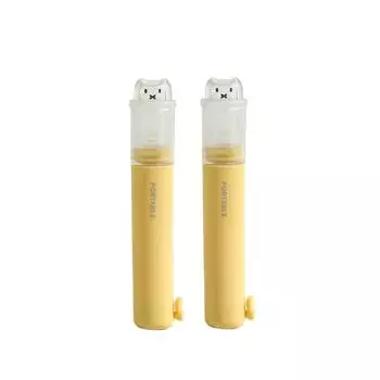 2Pcs Foldable 2 in1 Travel Toothbrush Soft-bristled with Toothpaste Box Mini Toothbrush Toothpaste Set Convenient Leak-proof