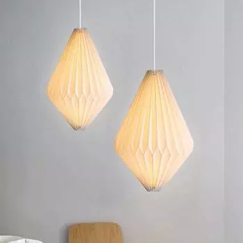 2PCS Foldable Hanging Pendant Lamp Cover Chandelier Decor Modern Folding Pendant Light Art Decor for Living Room Restaurant Cafe