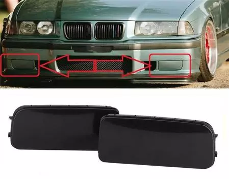 2PCS For BMW E36 3-Series 318is 320i 323i 325i Front Fog Light Lamp Hole Cover Cap 51118122449 51118122450