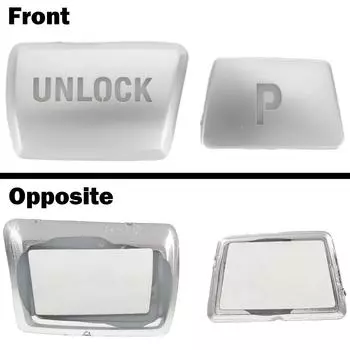 2pcs For BMW X6 E70 E71 X3 1 2 3 4 5 7 Gear Shift Knob P&UNLOCK Button Cover Trim Button Sticker Trim Silver Aluminum Decoration CHINA