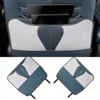 2pcs For BYD Atto 3 Yuan Plus 2024 2024 Car PU Leather Anti Kick Mat Pad Car Anti-kick Protector Mats Seat Back Protector leather