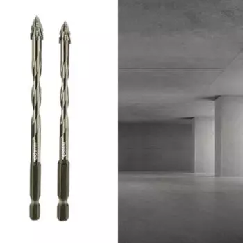 2Pcs Four Flute Sawtooth Eccentric Drill Bits High Hardness Sturdy Home Hexagon Shank for