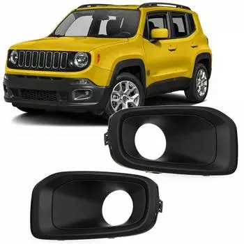 2PCS Front Bumper Fog Light Lamp Bezel Cover Trim Set for Renegade 2015-2018