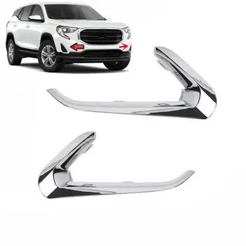 2Pcs Front Bumper Fog Light Lamp Cover Trim Chrome ABS For GMC Terrain 2018-2021