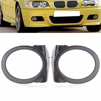 2Pcs Front Bumper Fog Light Lamp Round Trim Covers For 00-06 BMW E46 3-Series M3