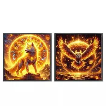 2pcs Full Embroidery Eco-cotton Thread 11CT Printed Animal Cross Stitch Kit 2