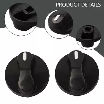 2PCS Gas Stove Ignition Plastic Knob 8mm Hole Stove Accessories Universal For Zero Degree Black Kitchen Tool Rotary Switches