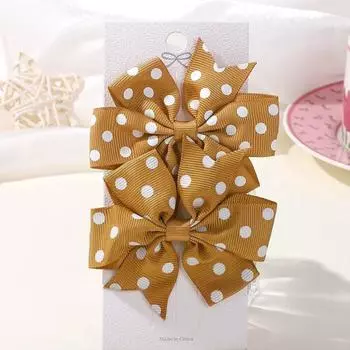 2pcs Girls Cute Printing Dot Bows Hair Accessories Hair Clips Handmade Bows Clips Hair Pin Kawaii Child Accessories