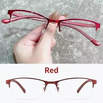2PCS Half Frame Myopia Glasses Metal Computer Eyeglasses Female Ultralight Square Nearsighted Eyewear 0 ~ -6.0 0 Anti blue light