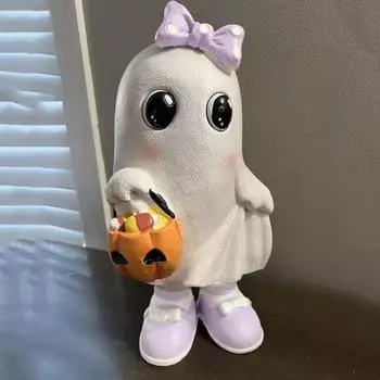 2 шт. Хэллоуин Призрак Украшения Смола Кот Тыква Призрак Фигурка Маленький Стол Украшения для A